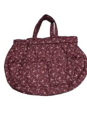 Vintage Ellen Originals Quilted Tote Bag Floral Craft Knitting Project Carry All